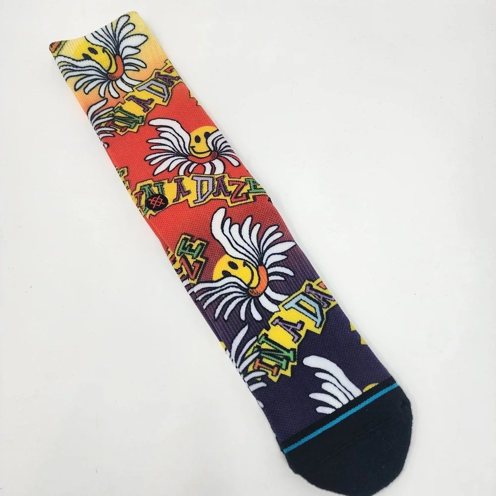 Stance In A Daze Crew Socks Men's L Cushion Multicolor Sun Unisex Stretch
